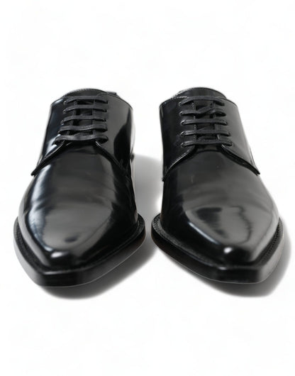 Chaussures plates formelles en cuir noir Dolce &amp; Gabbana