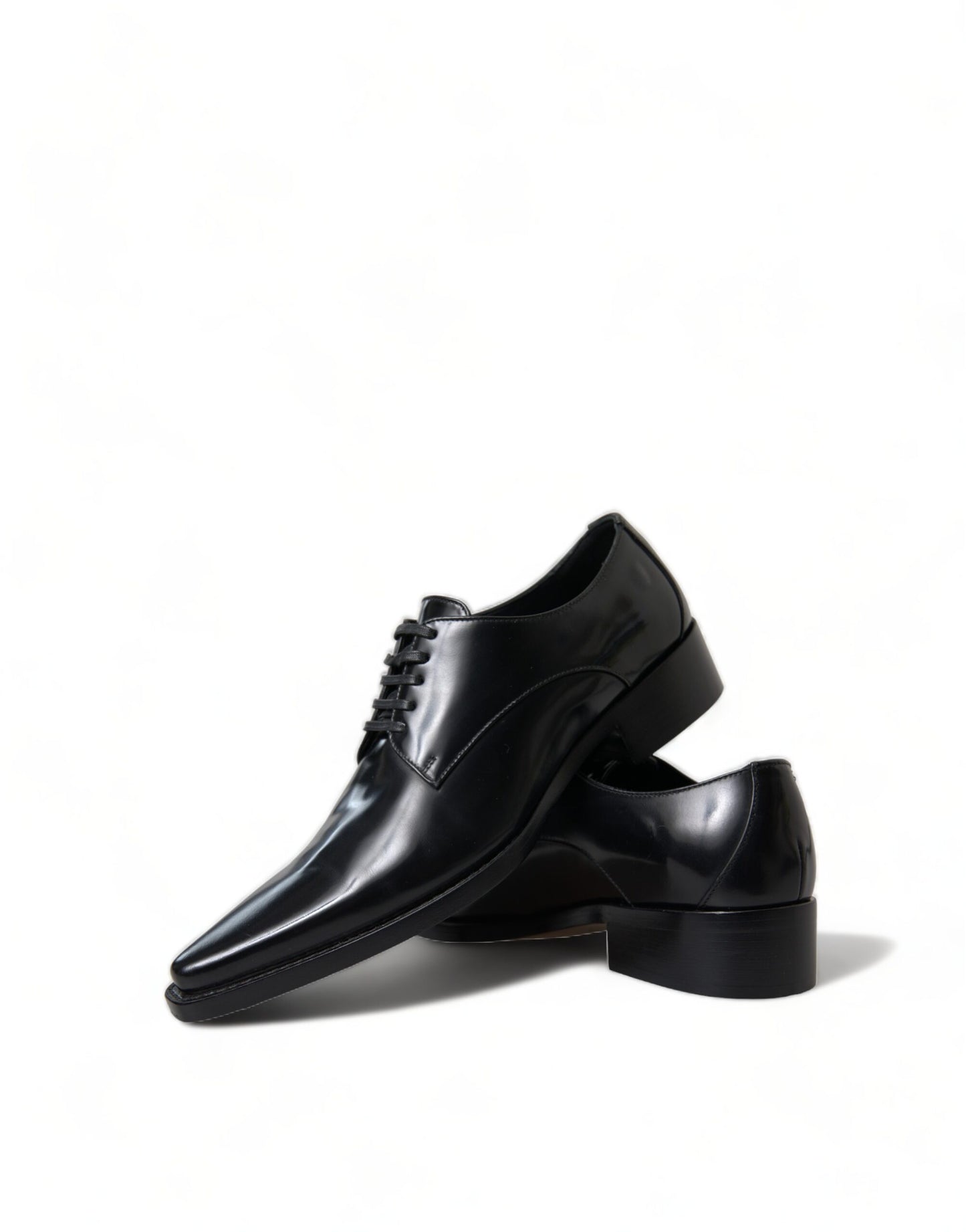 Chaussures plates formelles en cuir noir Dolce &amp; Gabbana