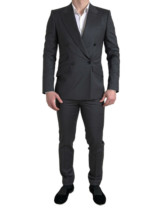 Dolce &amp; Gabbana Costume croisé gris élégant coupe slim