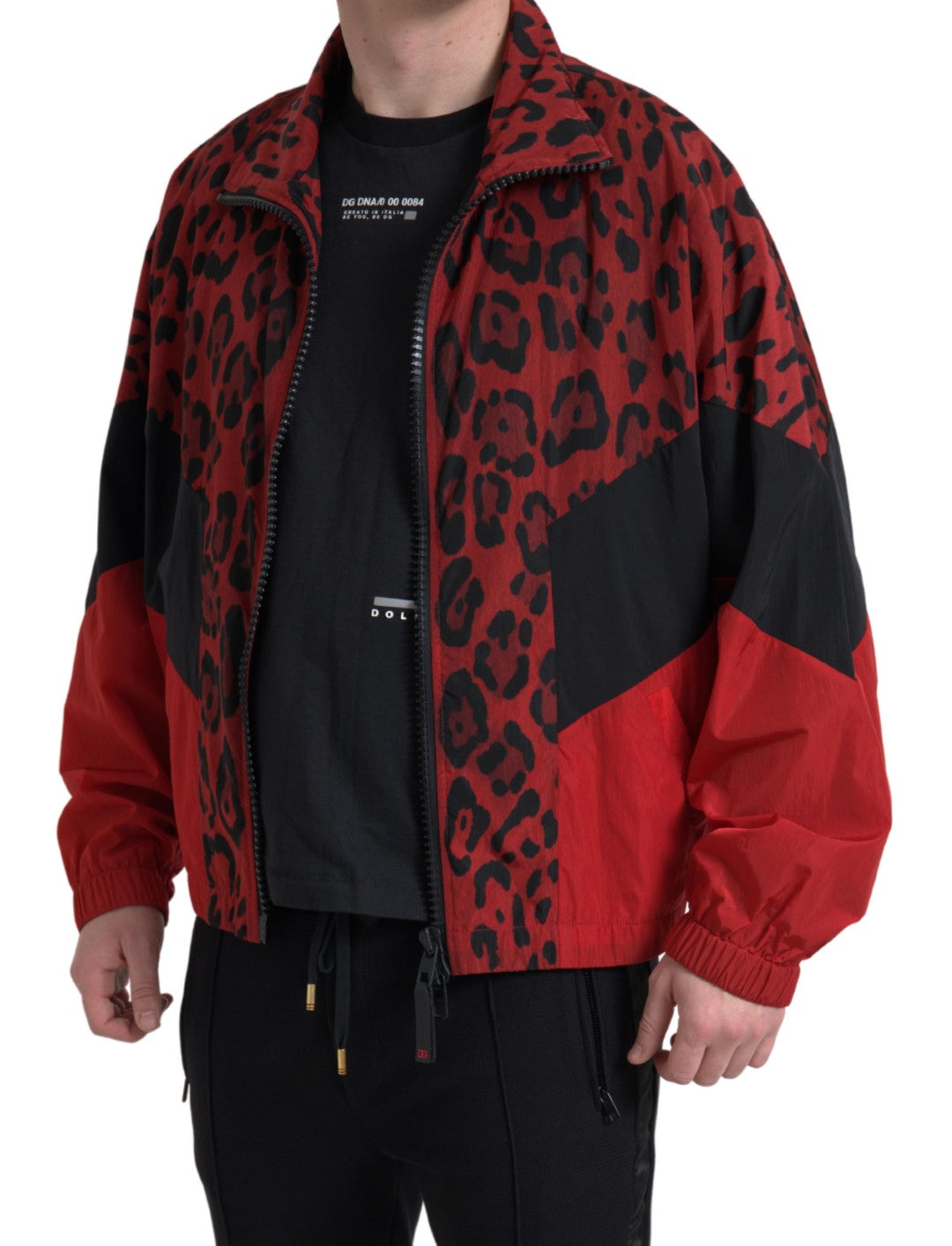 Dolce &amp; Gabbana Veste pull zippée léopard rouge