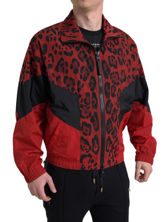 Dolce &amp; Gabbana Veste pull zippée léopard rouge