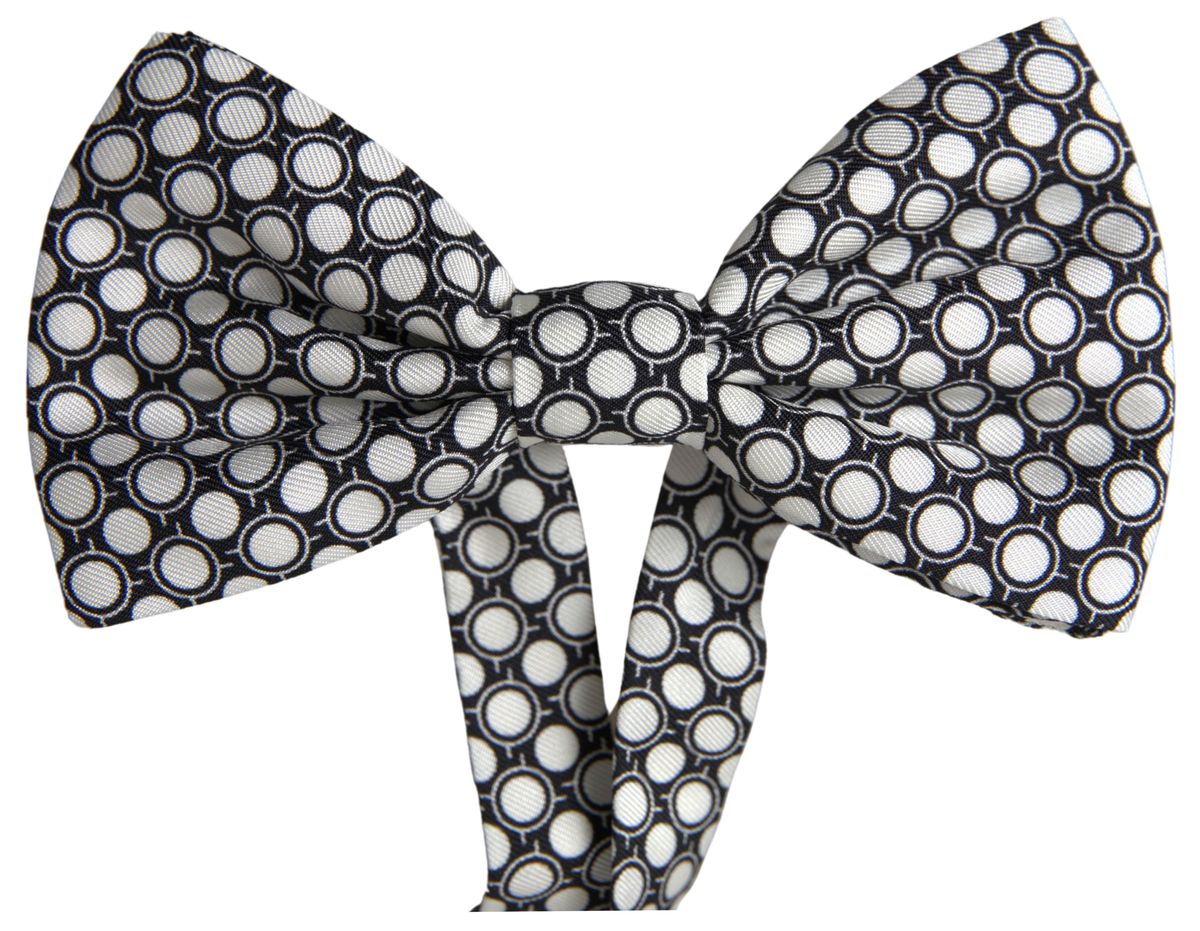 Noeud papillon cercle noir et blanc en soie Dolce &amp; gabbana