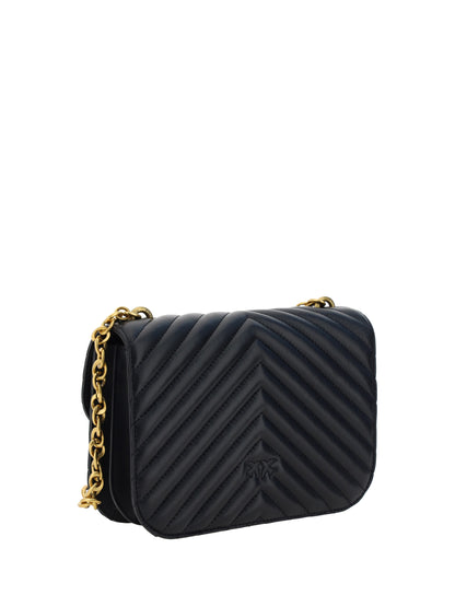 Sac bandoulière en cuir matelassé noir Pinko