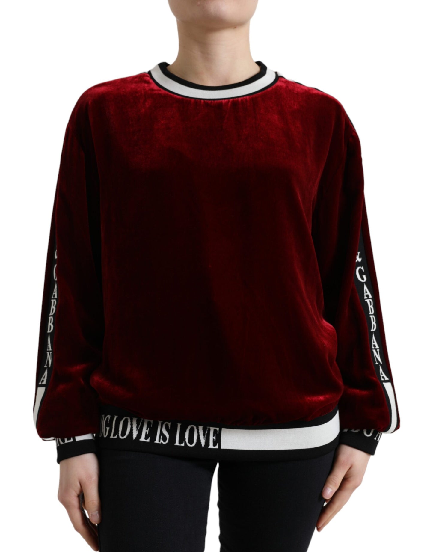 Pull en soie mélangée bordeaux Dolce &amp; gabbana