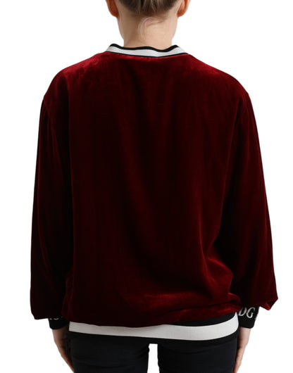 Pull en soie mélangée bordeaux Dolce &amp; gabbana