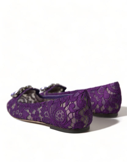 Dolce & Gabbana Elegant Floral Lace Vally Flat Shoes