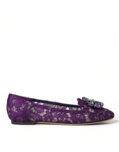 Dolce &amp; Gabbana - Chaussures plates Vally en dentelle florale