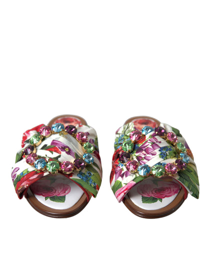 Dolce &amp; gabbana sandales plates à imprimé floral exquis