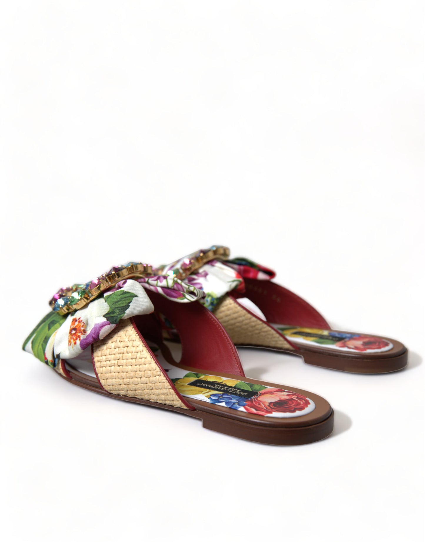 Dolce &amp; gabbana sandales plates à imprimé floral exquis