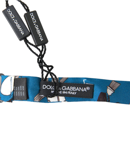 Noeud papillon club de jazz bleu en soie Dolce &amp; gabbana