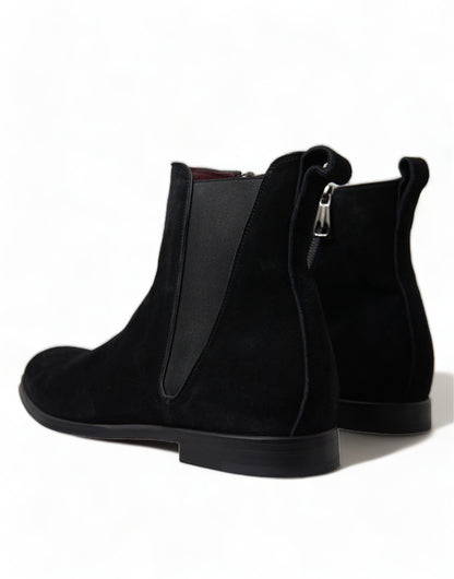 Dolce &amp; gabbana bottes mi-mollet en velours noir