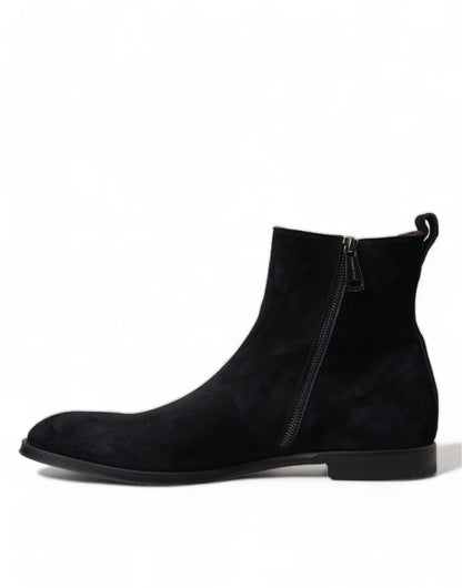 Dolce &amp; gabbana bottes mi-mollet en velours noir