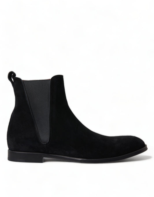 Dolce &amp; gabbana bottes mi-mollet en velours noir