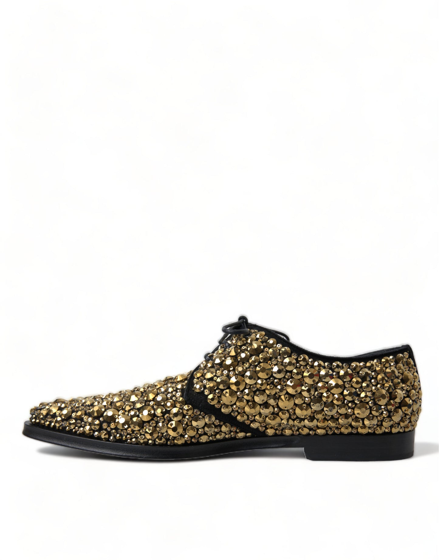 Dolce &amp; Gabbana chaussures habillées derby en daim noir doré