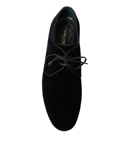 Dolce &amp; gabbana chaussures habillées derby en velours noir