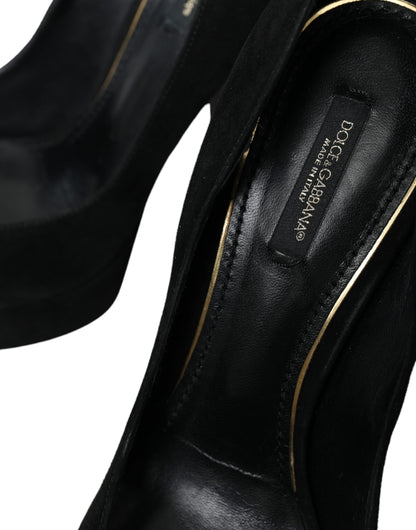 Escarpins à talons en daim noir Dolce &amp; Gabbana sophistication