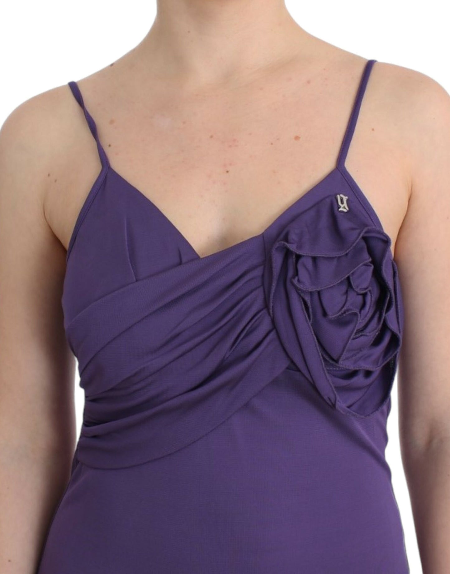 Robe de cocktail en jersey violet John Galliano