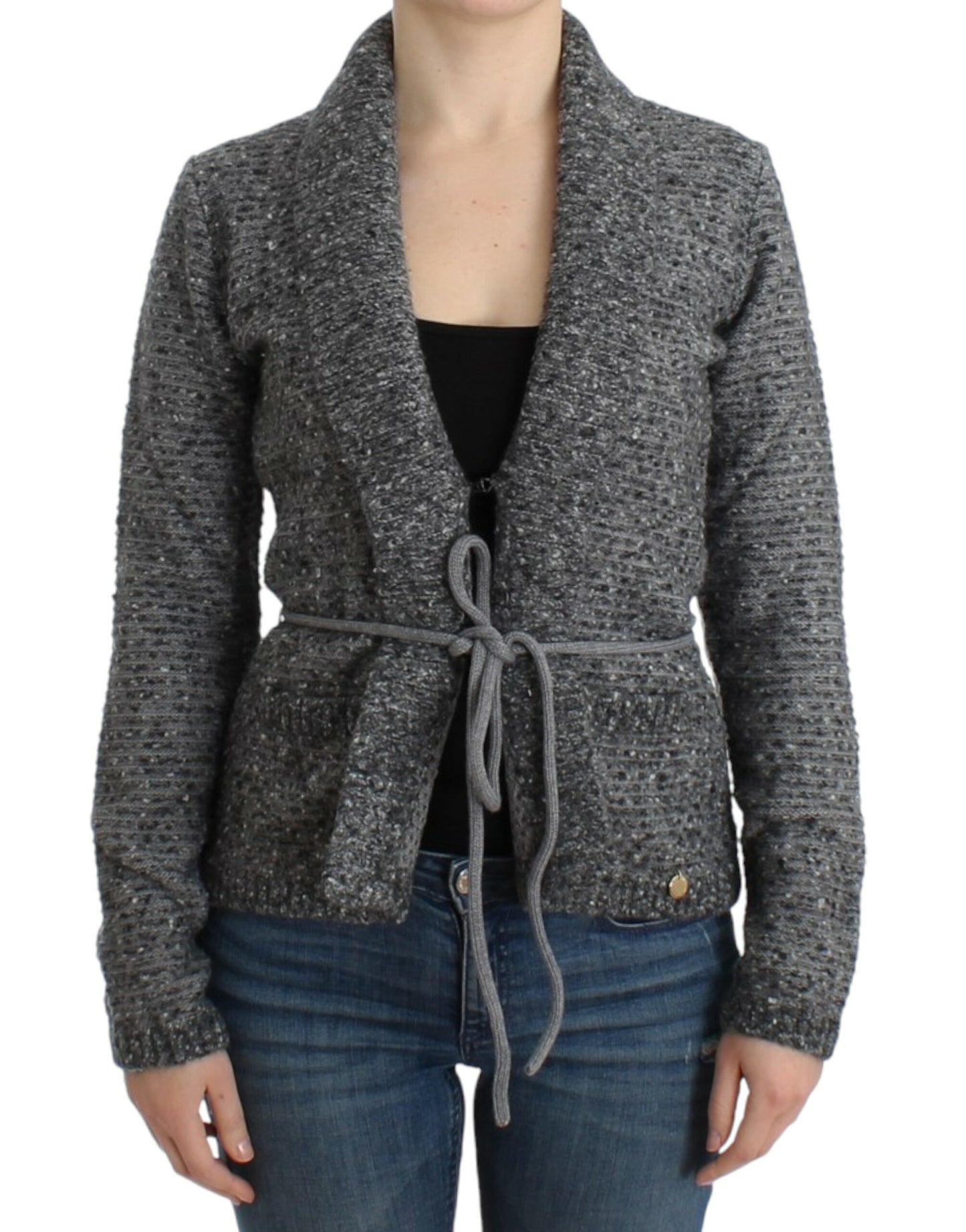 Cardigan en laine mélangée gris Cavalli