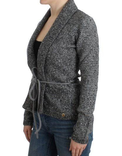 Cardigan en laine mélangée gris Cavalli