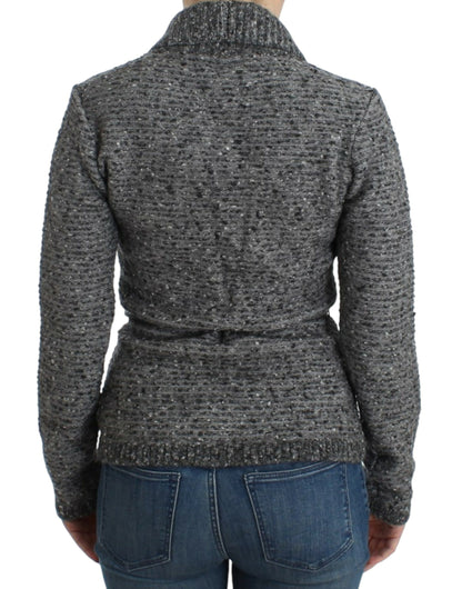 Cardigan en laine mélangée gris Cavalli