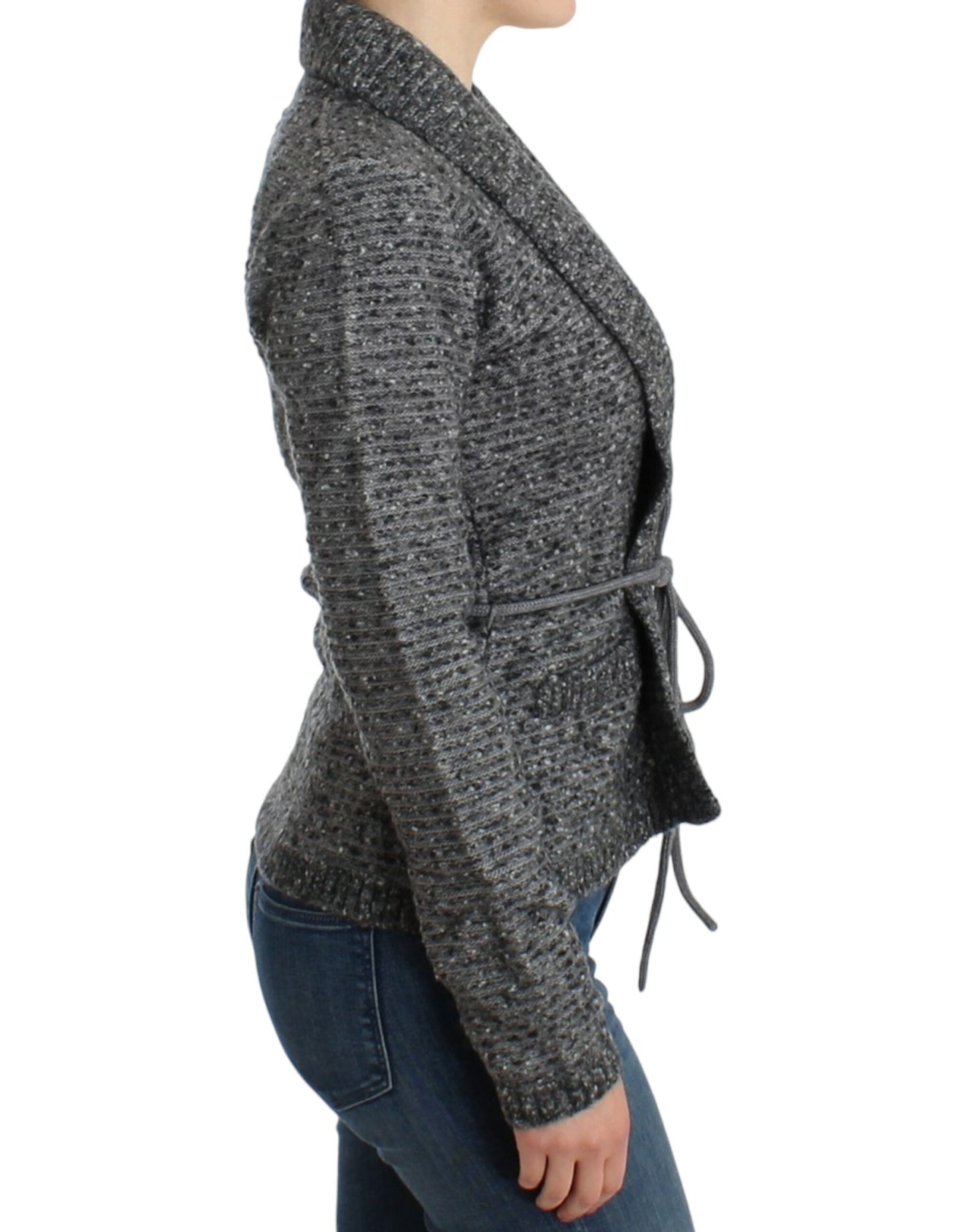 Cardigan en laine mélangée gris Cavalli