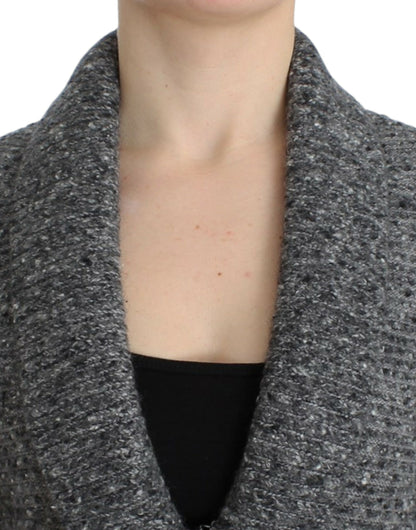 Cardigan en laine mélangée gris Cavalli