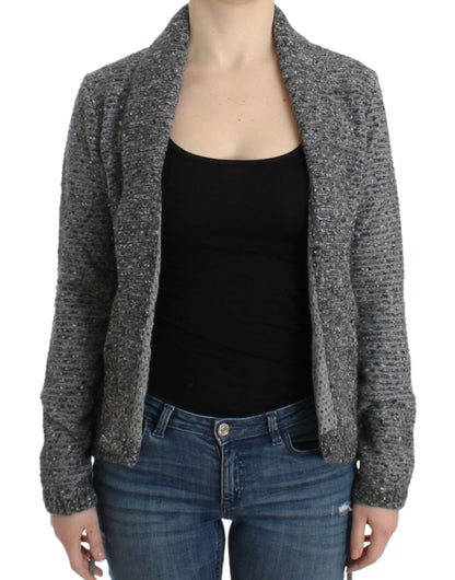 Cardigan en laine mélangée gris Cavalli