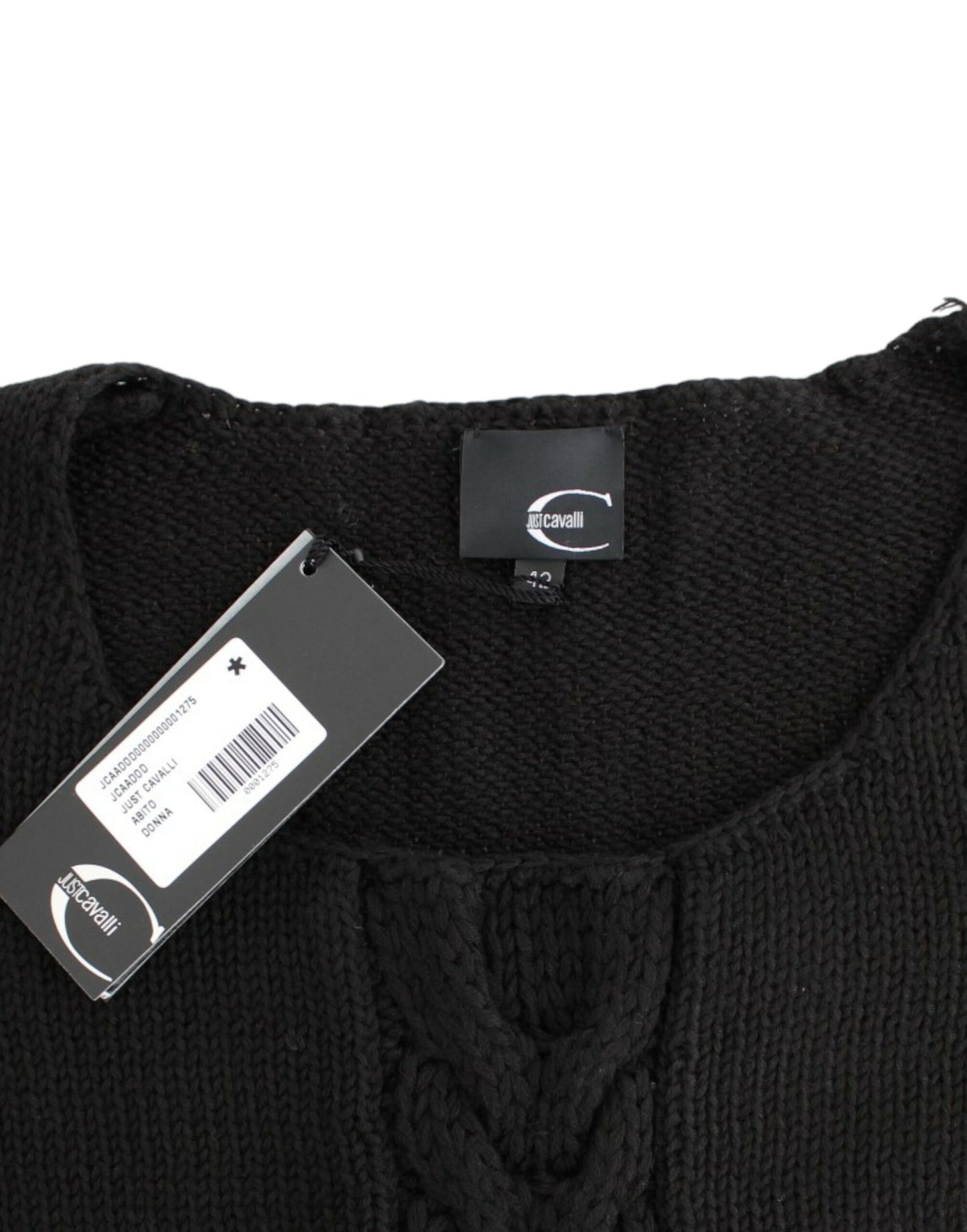 Cavalli séduisant pull à col rond en tricot noir