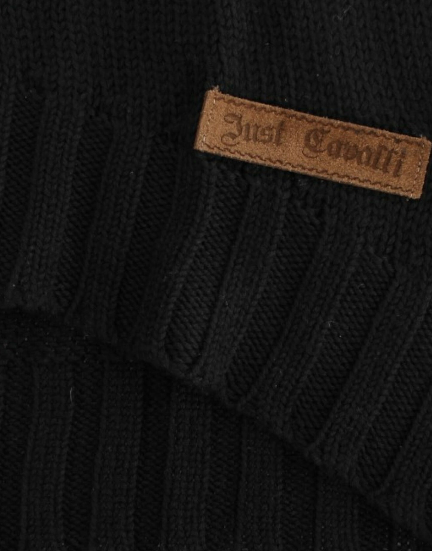 Cavalli Alluring suéter de punto negro con cuello redondo