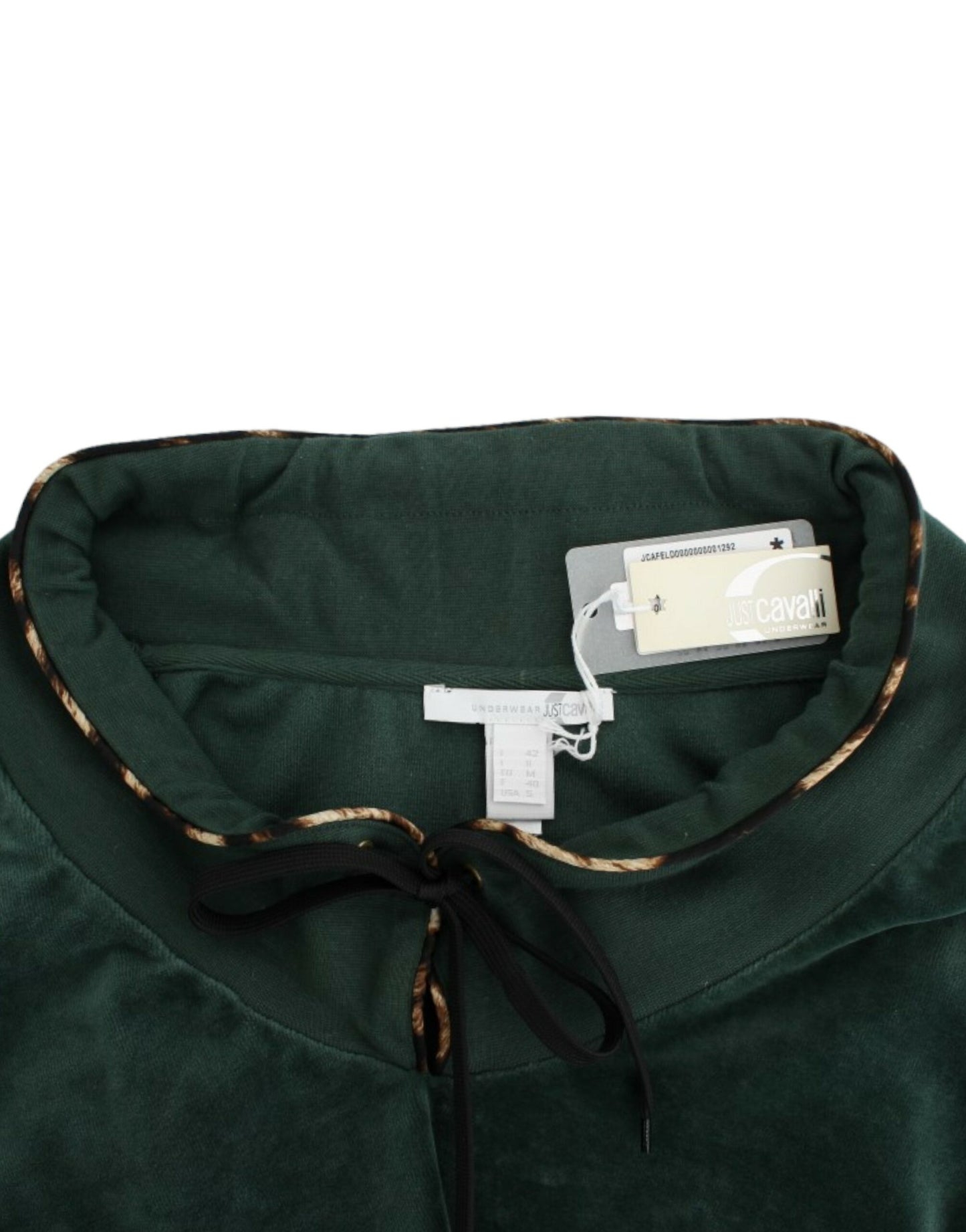 Pull Cavalli vert fantaisie avec détail strass