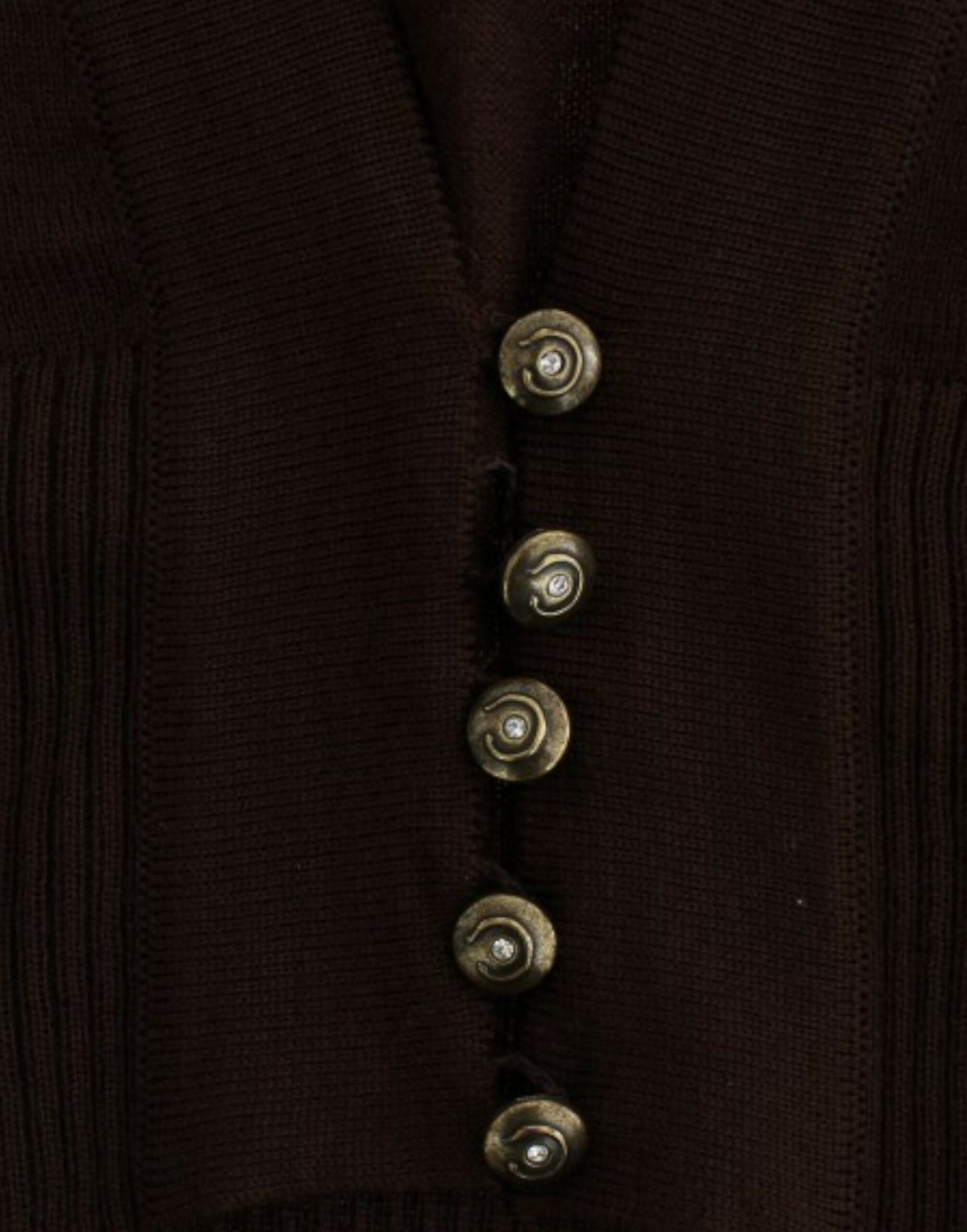 Cardigan court en laine vierge marron Cavalli