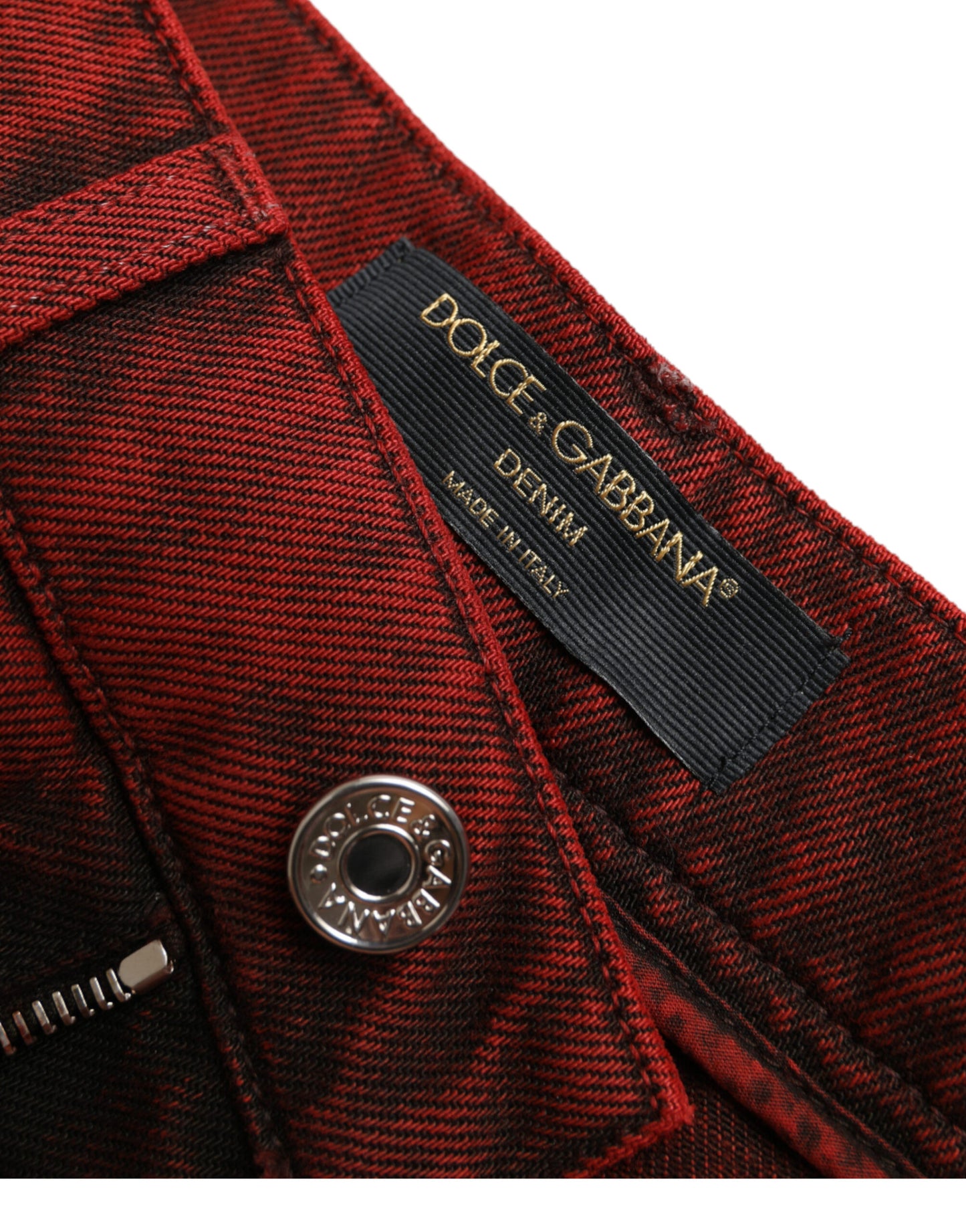 Dolce &amp; Gabbana short taille haute en denim rouge