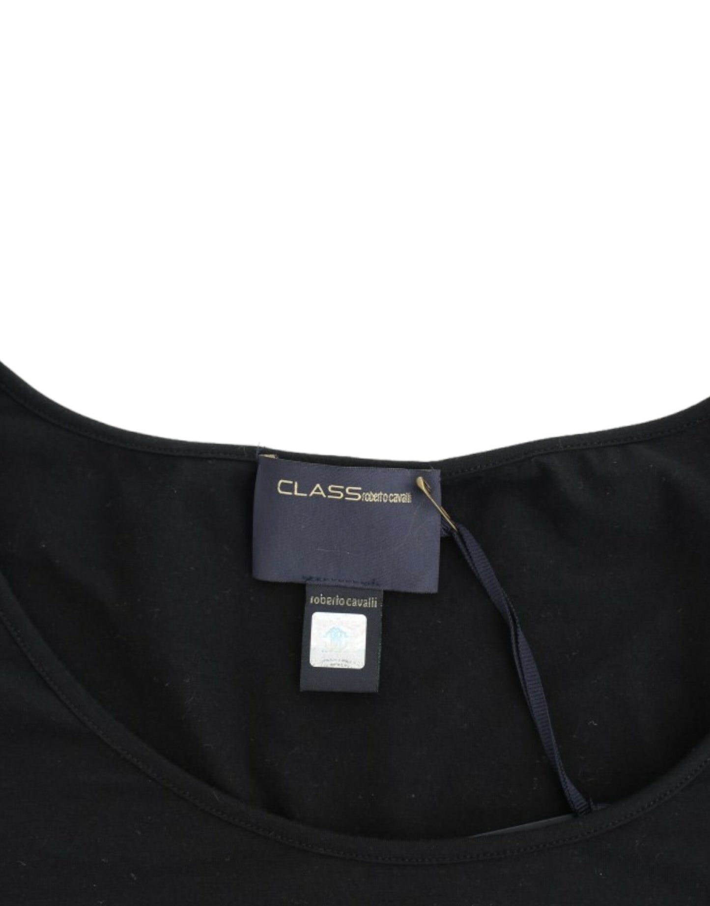 Cavalli Top elegante negro con mangas japonesas