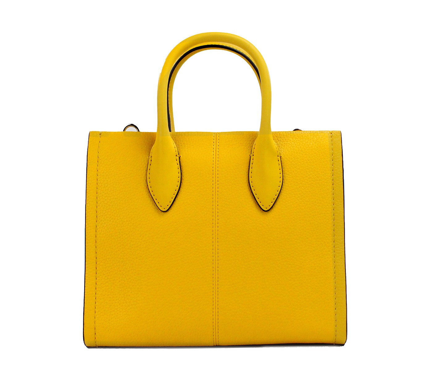 Michael kors mirella petit sac fourre-tout en cuir jaune jasmin avec fermeture éclair