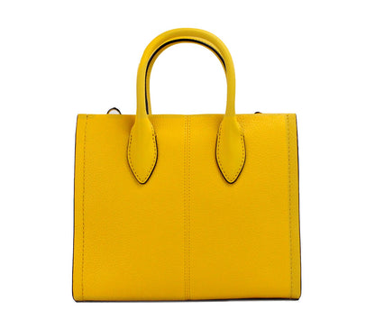 Michael Kors Bolso shopper pequeño Mirella de cuero amarillo jazmín con cremallera superior