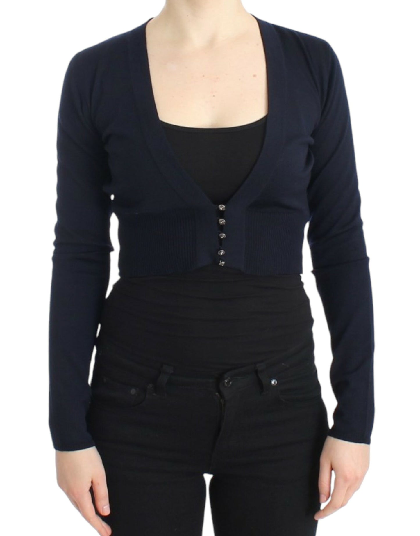 Cardigan raccourci en laine vierge Cavalli