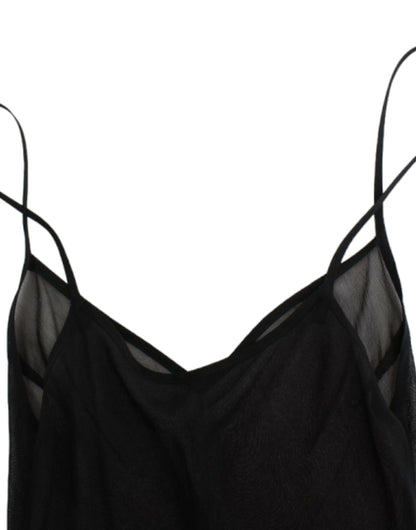 Robe blouson en soie noire transparente Cavalli