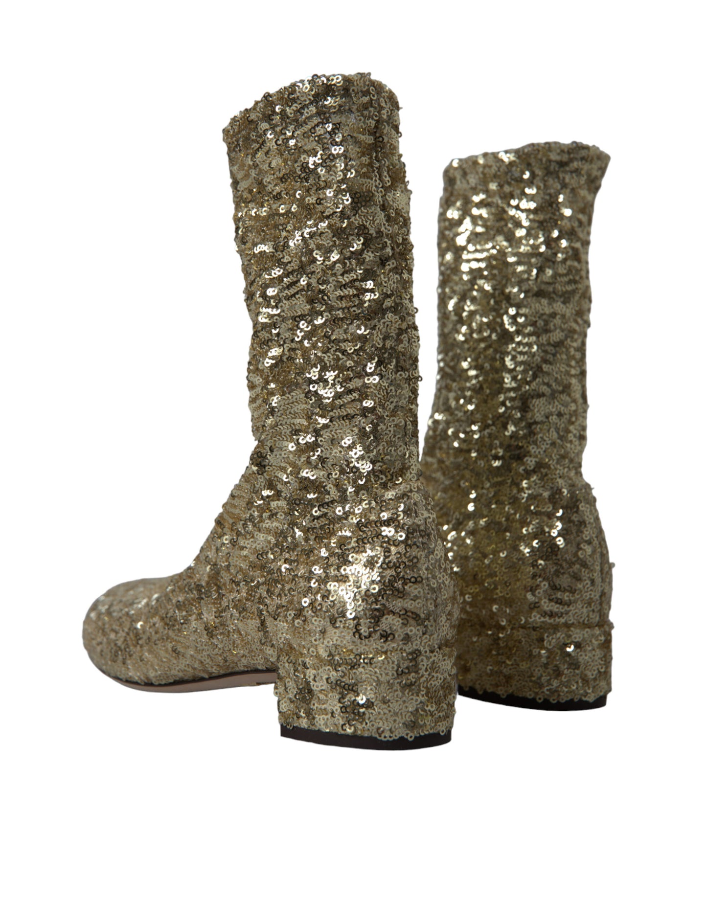 Dolce &amp; Gabbana bottes mi-mollet dorées design exclusif