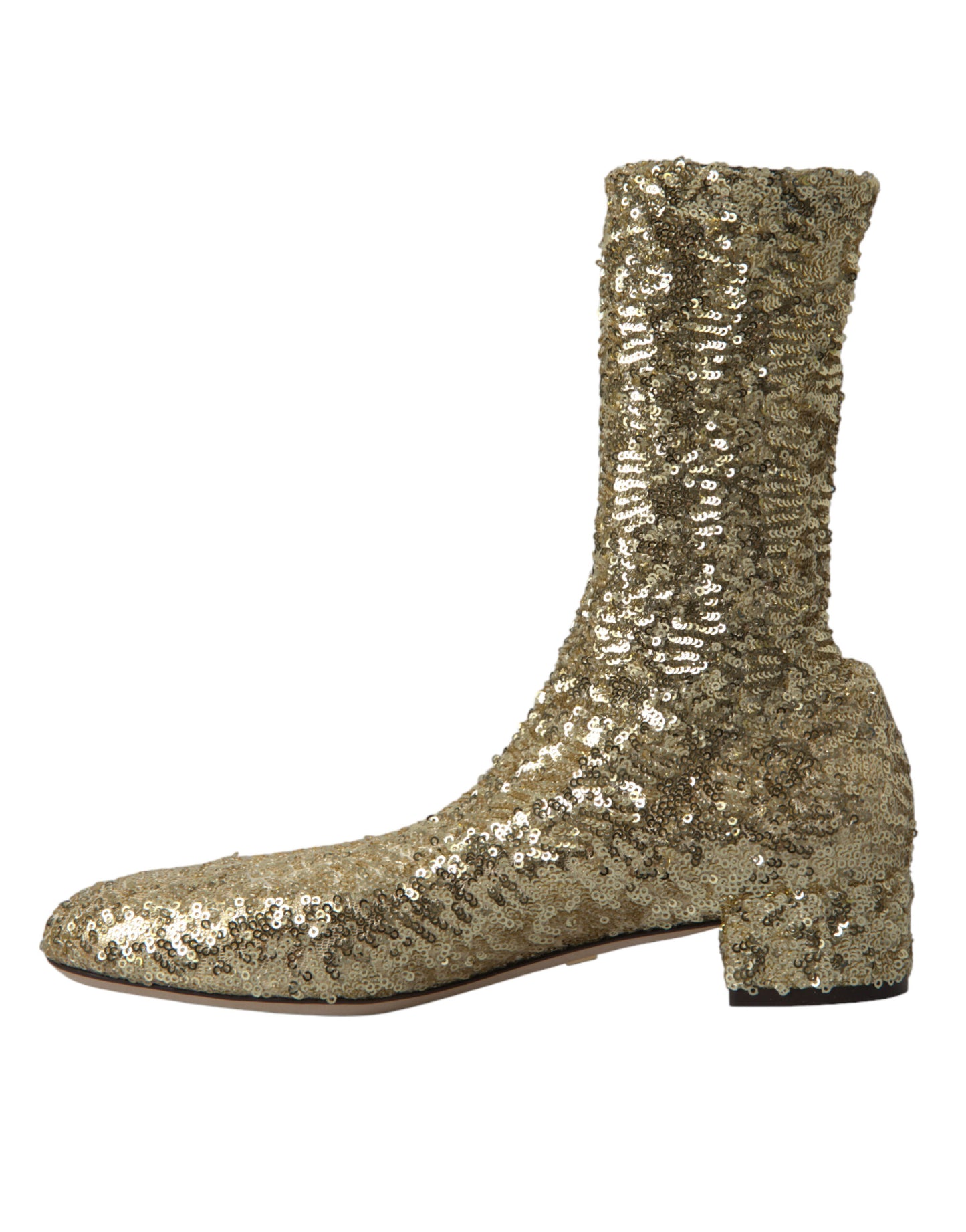 Dolce &amp; Gabbana bottes mi-mollet dorées design exclusif