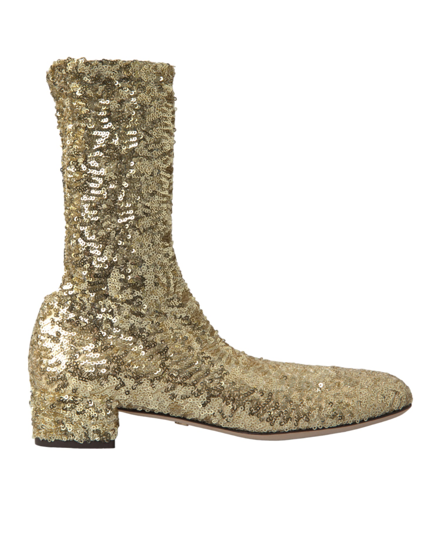 Dolce &amp; Gabbana bottes mi-mollet dorées design exclusif