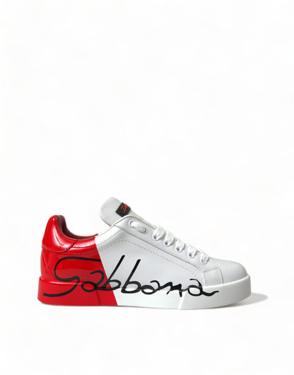 Baskets Portofino en cuir blanc Dolce &amp; Gabbana