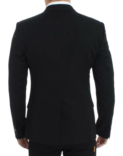 Dolce &amp; Gabbana Elegante blazer de lana negro de corte slim