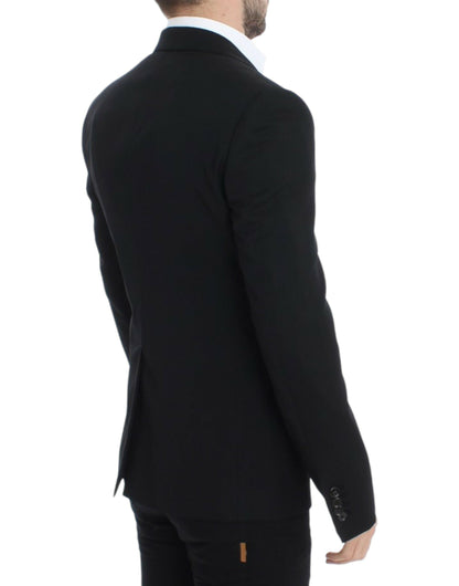 Dolce &amp; Gabbana Elegante blazer de lana negro de corte slim