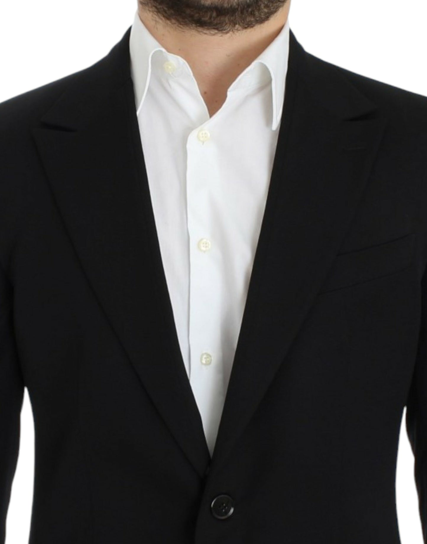 Dolce &amp; Gabbana Elegante blazer de lana negro de corte slim