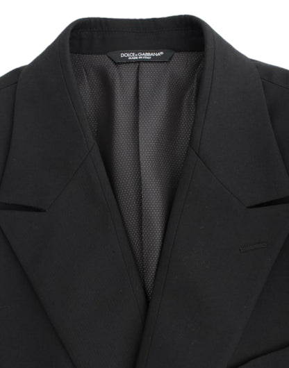 Dolce &amp; Gabbana Elegante blazer de lana negro de corte slim