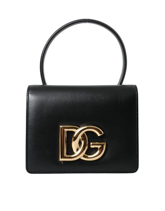 Sac ceinture en cuir noir Dolce &amp; Gabbana avec accents dorés