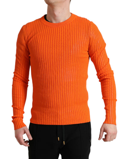 Dolce &amp; Gabbana pull en tricot orange coucher de soleil élégant