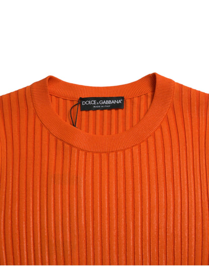 Dolce &amp; Gabbana pull en tricot orange coucher de soleil élégant