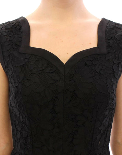 Robe noire en dentelle fleurie Dolce &amp; gabbana