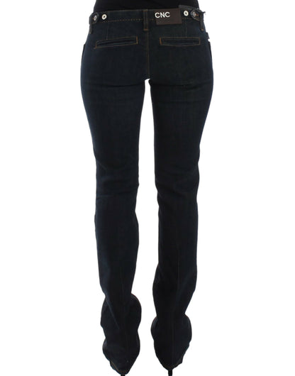 Costume national bleu coupe slim en denim délice